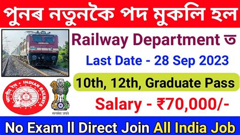 Railway New Recruitment 2023 RRC Railway Metro Post Railway Metro