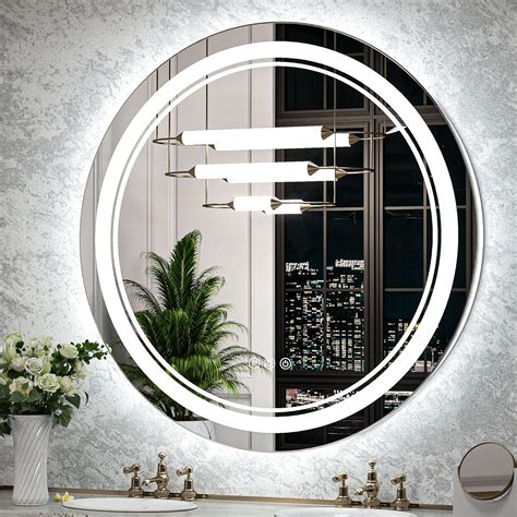 Amazon Tokeshimi Inch Led Round Bathroom Mirror Front Lighted