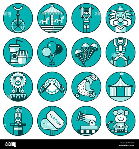 Circus Icons Set Line Stock Vector Image And Art Alamy