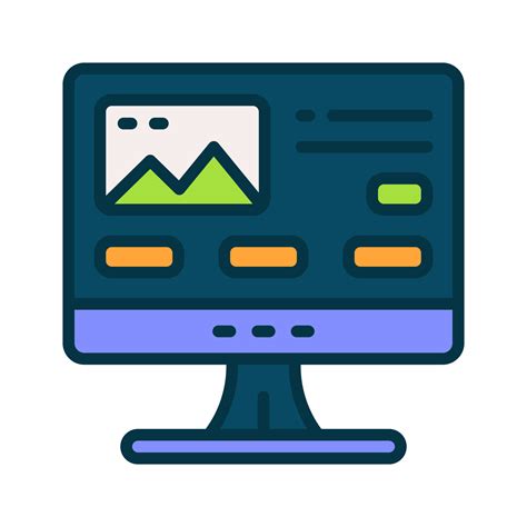 Monitor Icon For Your Website Mobile Presentation And Logo Design