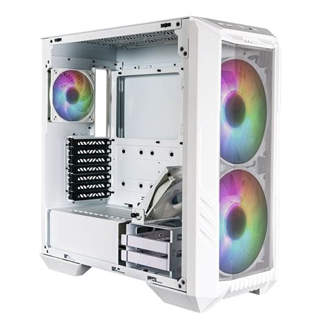 Cooler Master HAF 500 ARGB Mid Tower E ATX Case White H500 WGNN S00