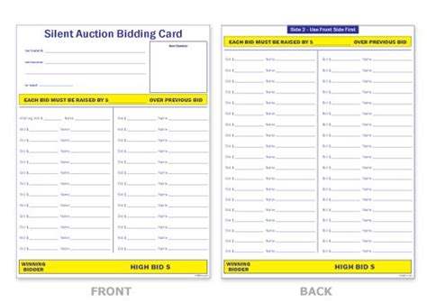 Auction Bid Cards Template – Atlanticcityaquarium.com