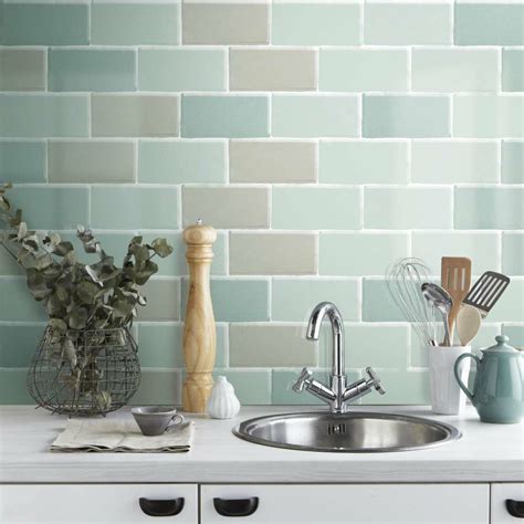 Craquele Mint Ceramic Gloss Wall Tile Tile Mountain