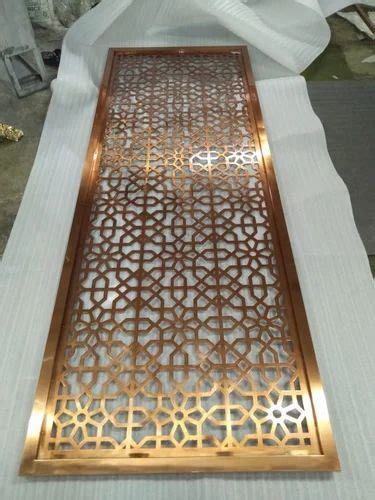 Golden Pvd Finish Laser Cut Design Partation Panel Polished At Rs