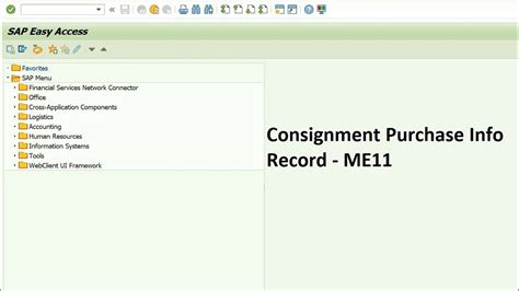 How To Create Consignment Purchase Info Record In SAP MM V1 YouTube