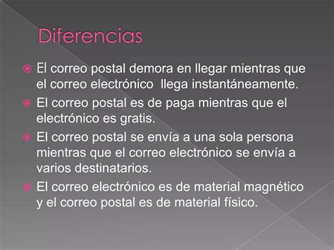 Semejanzas Y Diferencias Entre Correo Postal Y Electronico Ppt