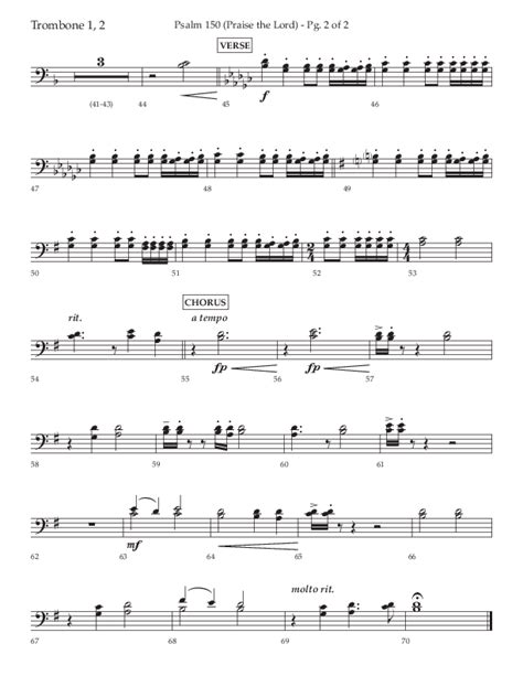 Psalm 150 Praise The Lord Choral Anthem Satb Trombone Sheet Music