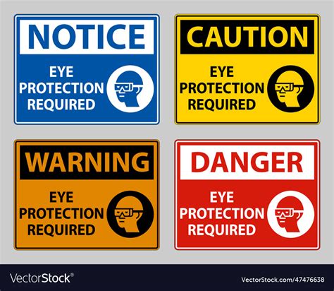 Sign eye protection required on white background Vector Image