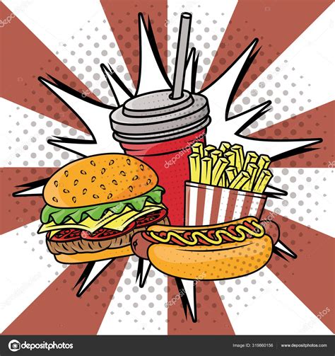 Delicious fast food pop art style Stock Vector Image by ©yupiramos ...