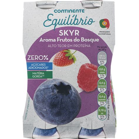 Iogurte Líquido Skyr Magro Frutos do Bosque Continente Equilíbrio emb