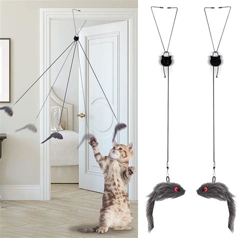 Fankutoys In Self Play Hanging Door Cat Mouse Toys For Indoor Cats