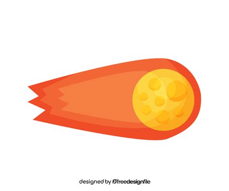 Burning meteorite cartoon clipart vector free download