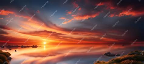 Premium AI Image | Amazing sea sunset wallpaper