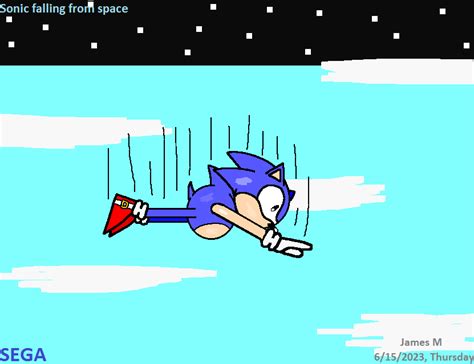 Sonic Falling From Space By James M By Cvgwjames On Deviantart