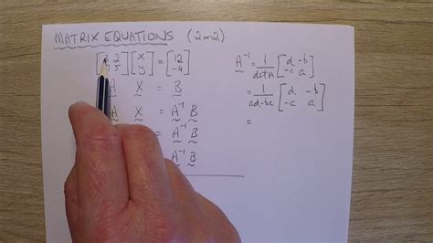 Solving 2x2 Matrix Equation Youtube