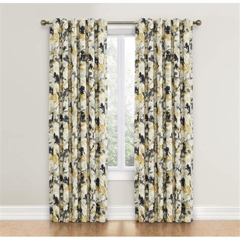 Waverly 84 In Graphite Cotton Back Tab Single Curtain Panel In The