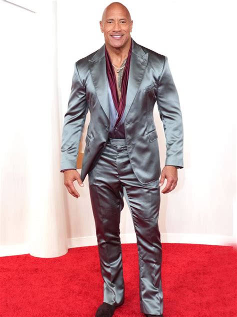 Dwayne Johnson Red Carpet Awards 2024 Grey Suit - The Movie Fashion