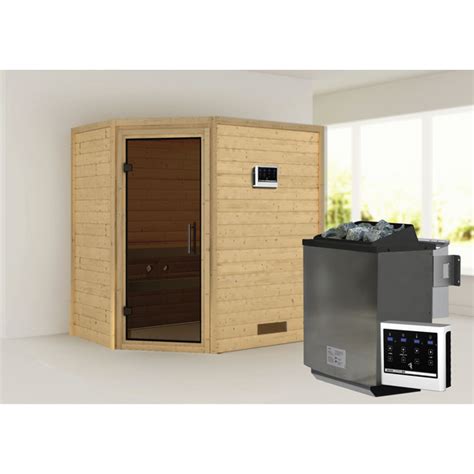 KARIBU Sauna Svea Inkl 9 KW Bio Kombi Saunaofen Mit Externer