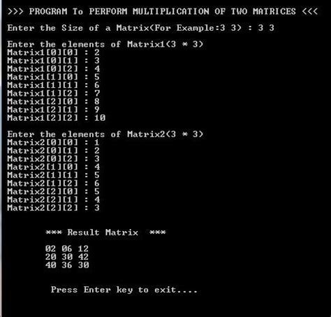 C Program To Perform Matrix Multiplication Programming Posts