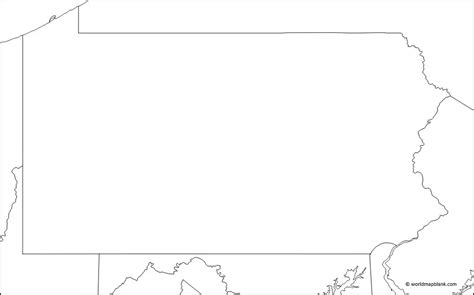 Blank Map of Pennsylvania – Printable Blank PA Map [PDF] - Printable ...