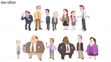 So I’m Illustrating The Cast Of The Office As An Animated Sitcom Here’s The Lineup So Far R