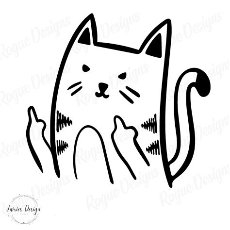 Cat Car Decal Funny Cat Decal Middle Finger Cat Decal Fuck You Car Sticker Cat Lover Cool