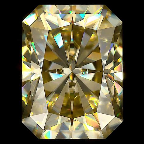 MoissaniteCo Radiant Cut Yellow Moissanite Loose Stone Radiant Mc