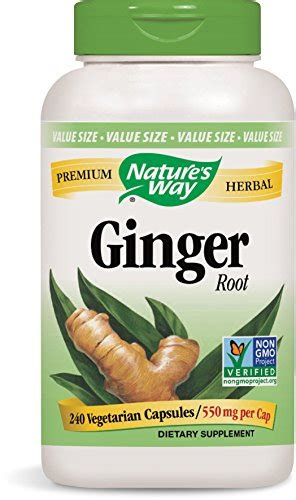 Natures Way Premium Herbal Ginger Root 1100 Mg Per Serving Non Gmo