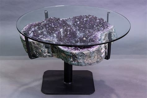 27" Stunning Amethyst Geode Table - Includes Glass Table Top (#255437 ...