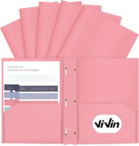 Amazon Vivin Pack Durable Prong Plastic Folder Heavy Duty