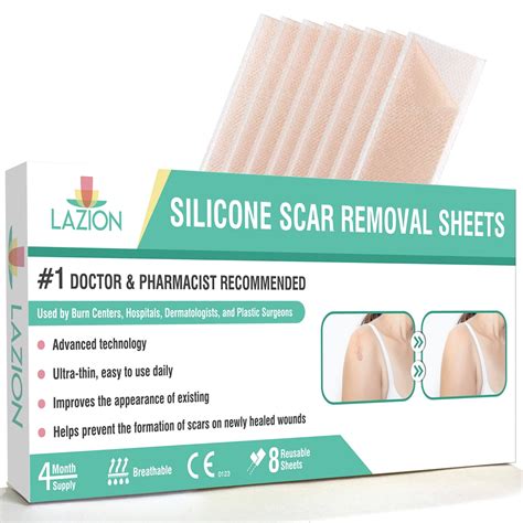 8PCS Silicon Scar Removal Sheets Scar Sheet For Surgery Scars