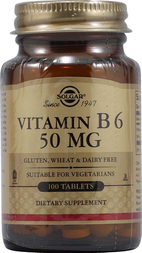 Solgar Vitamin B6 50 Mg 100 Tablets Vitacost