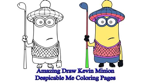 Amazing Draw Kevin Minion Despicable Me Coloring Pages Youtube