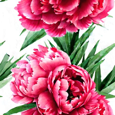 Bright Red Peonies on White Background · Creative Fabrica