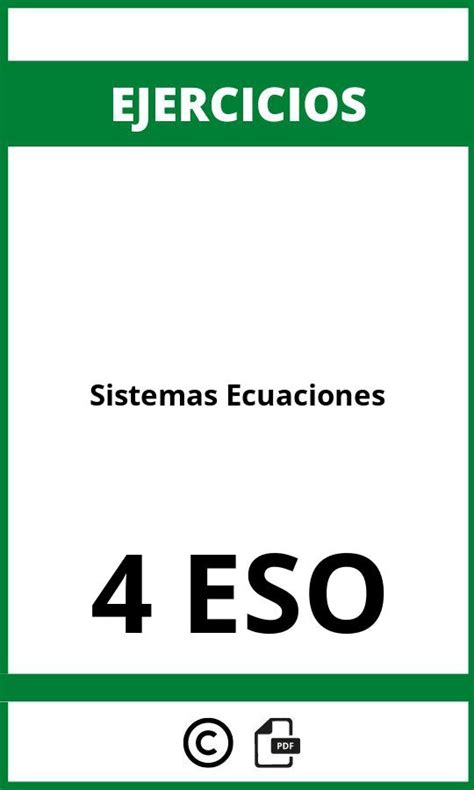 Ejercicios Sistemas Ecuaciones Eso Pdf