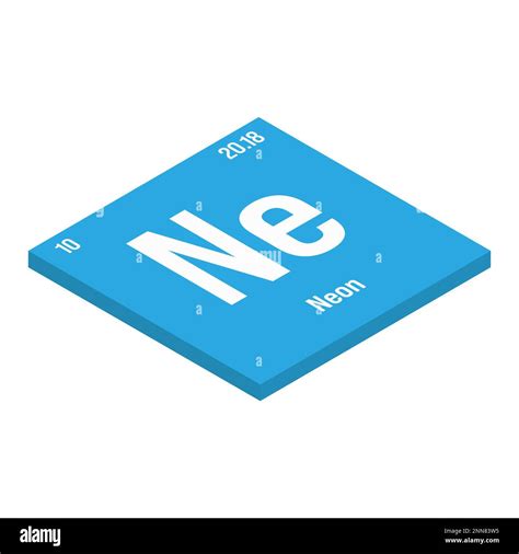 Neon Ne Periodic Table Element With Name Symbol Atomic Number And