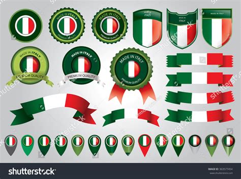 Made Italy Seal Italian Flag Vector Stock Vector (Royalty Free ...