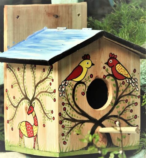 Hand Painted Wood Bird Nest Big Eco Roots Foundation