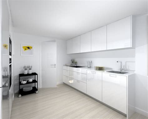 Cocina Santos Modelo Plano Blanco Brillo Encimera Neolith Artic White