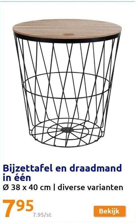 Bijzettafel en draadmand in één aanbieding bij Action