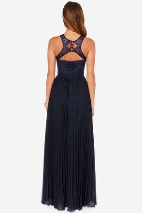 Bariano Luciana Navy Blue Lace Maxi Dress Blue Lace Maxi Dress Maxi