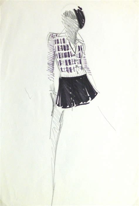 RT-Ink & Pencil Fashion Sketch - Balmain Mini Skirt - Original Art ...