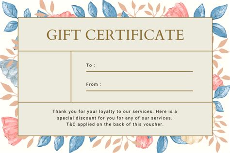 Voucher Offer With Flowers Online T Certificate Template Vistacreate