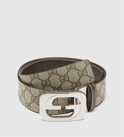 Gucci Reversible Belt With Interlocking G Buckle In Natural Lyst