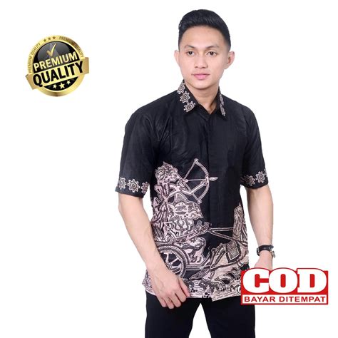 Jual Kemeja Batik Pria Modern Batik Motif Wayang Hem Batik Pria Kemeja