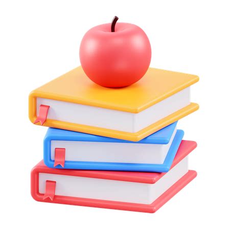 14 995 Apple And Book 3D Illustrations Free In PNG BLEND FBX GlTF