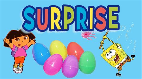 Surprise Eggs Dora The Explorer and SpongeBob SquarePants - YouTube