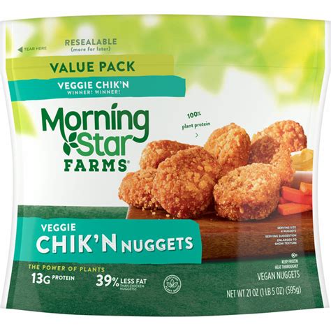 Morning Star Farms Meatless Chicken Nuggets Plant Based Protein Vegan