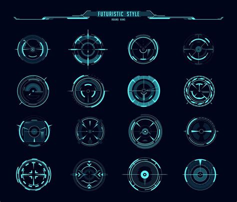 Hud Aim Control Target Round Frames Ui Interface 46602346 Vector Art At Vecteezy