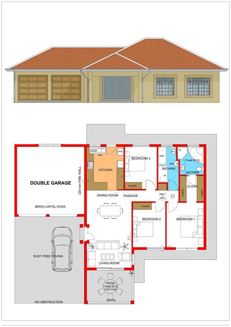 Double Garage Simple 3 Bedroom House Plans With Garage / Our garage ...